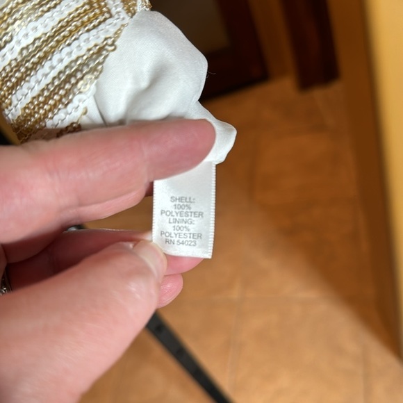 Banana Republic Holiday Gold White Chevron Sequin Mini Skirt Size 8P - Picture 7 of 7